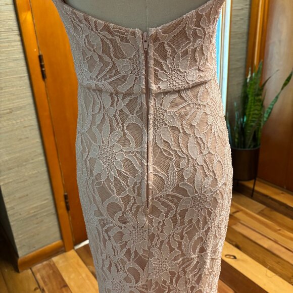 Pink Lace Evening Gown Size 5 - Picture 6 of 6